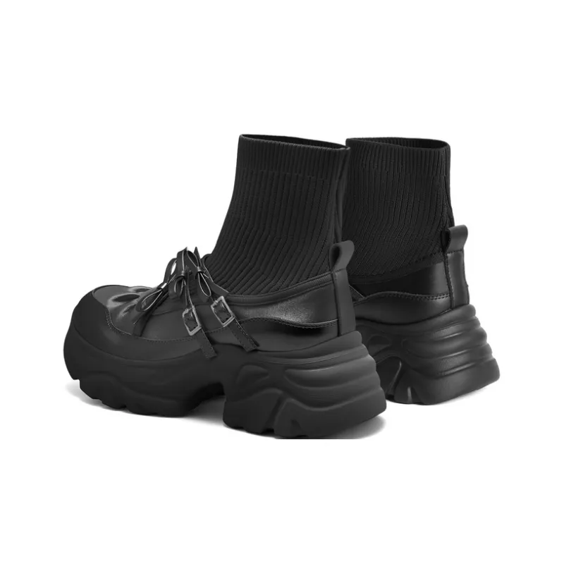 BELLE Ankle Boots 5.5cm Women's Black Silver-3