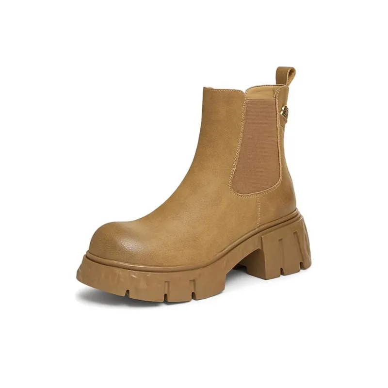 TATA Chelsea Boots Women's Dark Brown/Yellow Brown-4