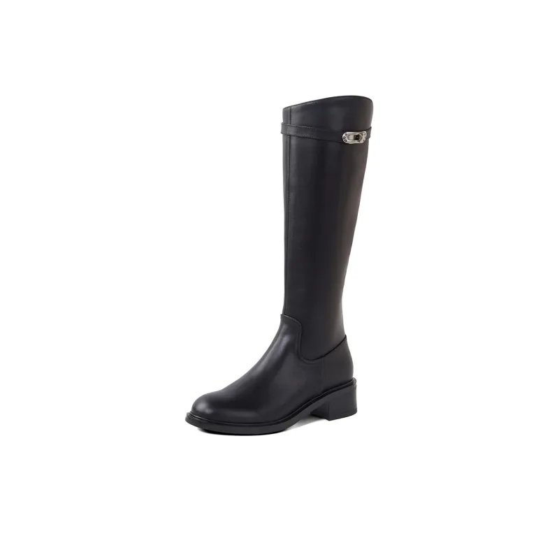 PT'SON Knee high Boots Women's Black-1
