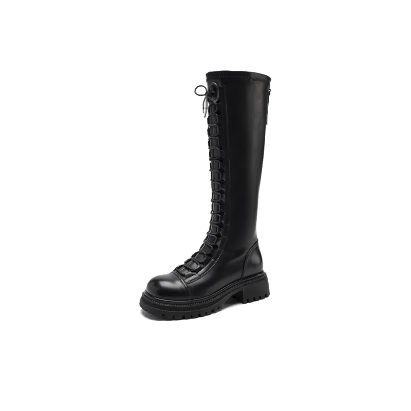 ZHR Knee high Boots Women's Black/Brown-0