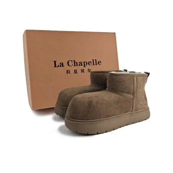 La Chapelle Retro Cotton Boots Warm And Wear Resistant Short Snow Boots Women's Coffee