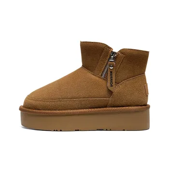 Warrior Warrior Thickened And Fleece Lined Padded Shoes Warm And Wear Resistant Short Snow Boots Women's Brown