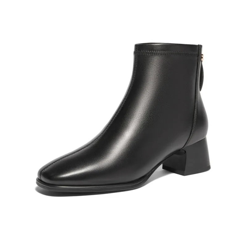 BELLE Ankle Boots 4.5CM Women's Black Beige-1
