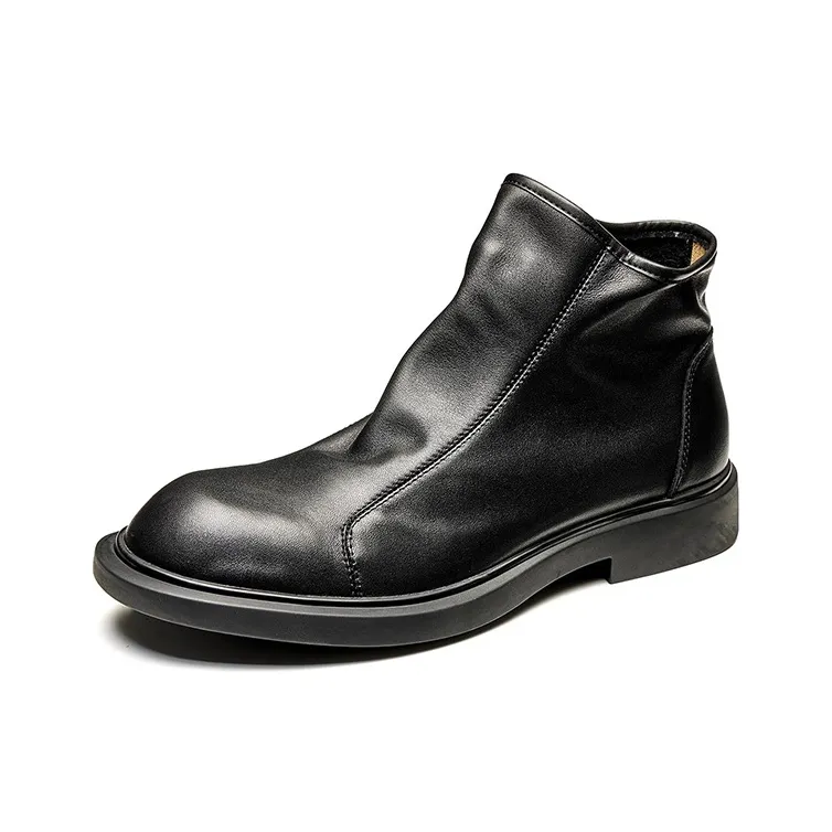 LEYGMENLG Ankle Boots Men Black/Coffee/Yellow Brown/Silver-4