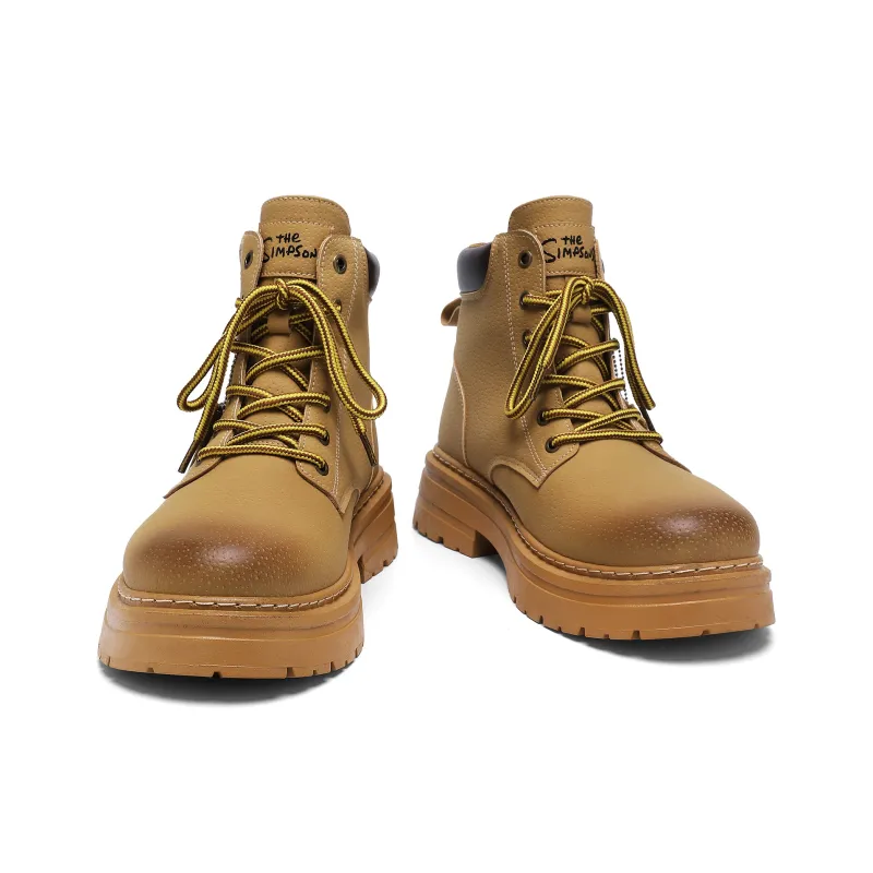 The Simpsons Martin Boots Men Black/Yellow Boots-2