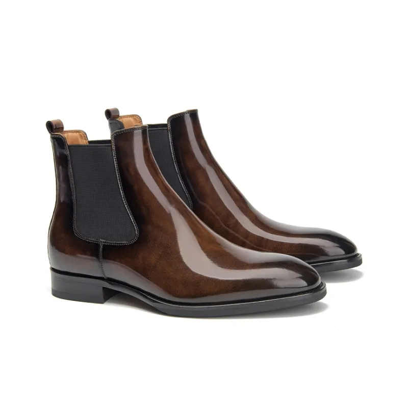 Beau Today Cow Leather Short Chelsea Boots 2.8cm Men's-1