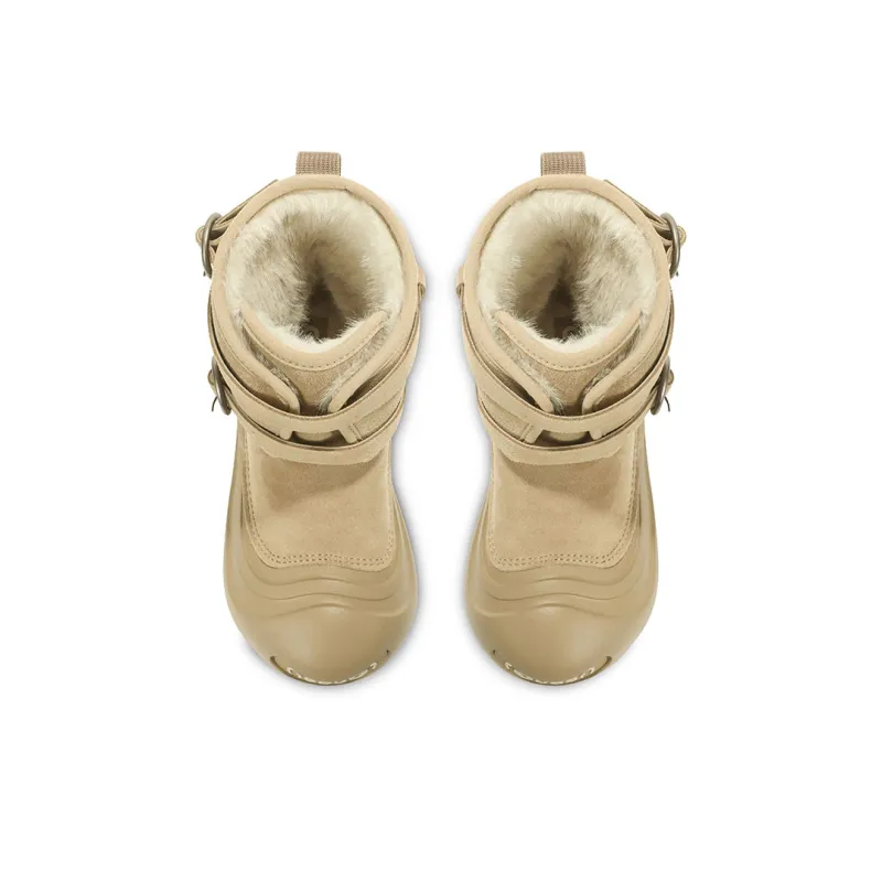 Ouder Snower Open Ended Smiley Collection Warm And Wear Resistant Crew Snow Boots Women's Khaki-3