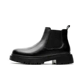 Chi Wolf Short Chelsea Boots Men's Black