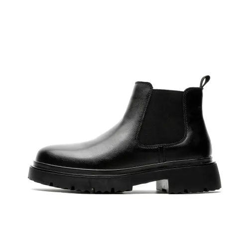 Chi Wolf Short Chelsea Boots Men's Black