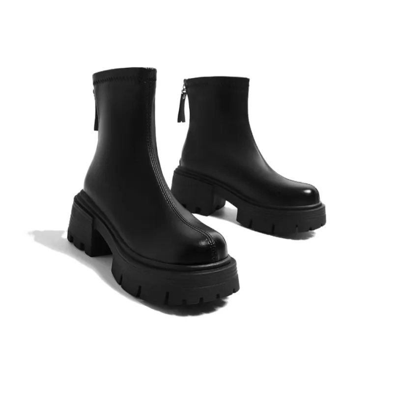 HUANQIU Ankle Boots 7cm Women's Black-3