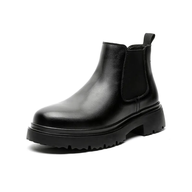 XIAOTOULANG Short Chelsea Boots Men's Black-4