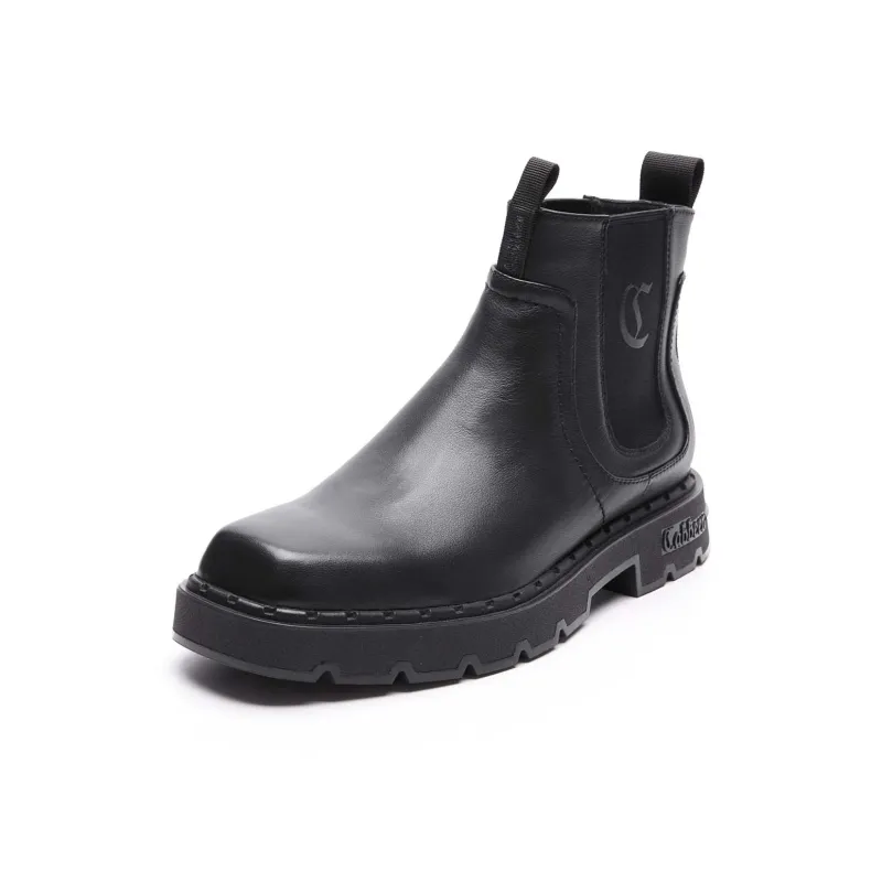 Cabbeen Advanced Niche Crew Chelsea Boots Men's Black Romantic Confessions-1