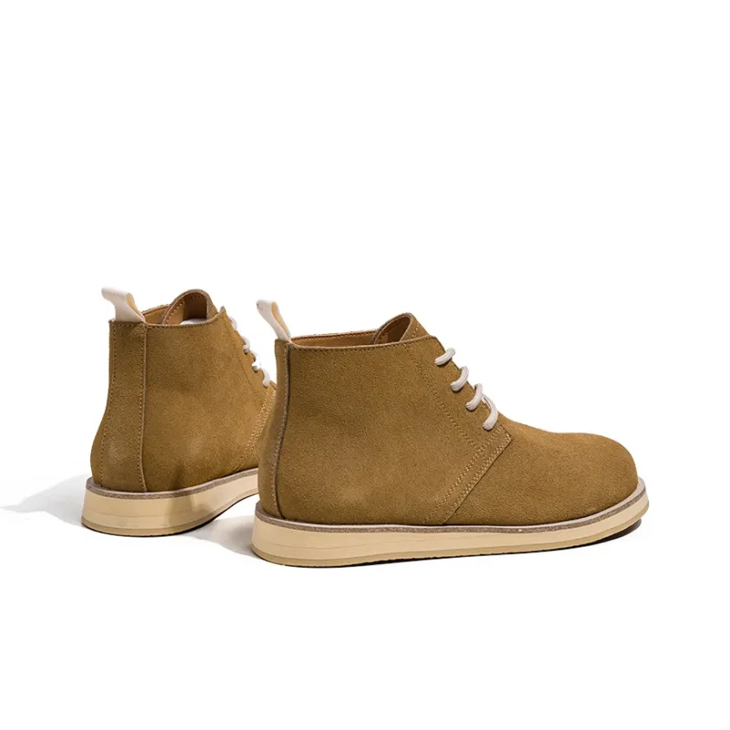 ZUWUDONG Ankle Boots Men Light Gray/Chocolate-14