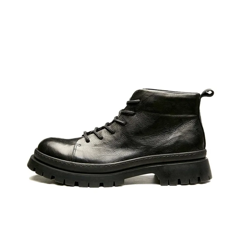 Brounvanm Ankle Boots 3.5CM Men's Black-1