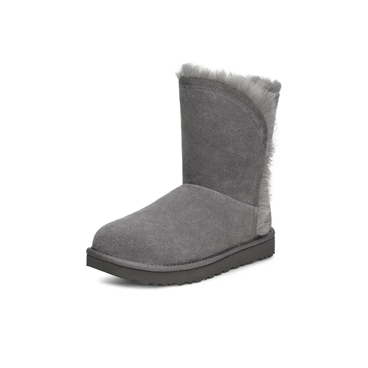 UGG Classic Short Fluff High Low Fleece Lined Gray Women's-2