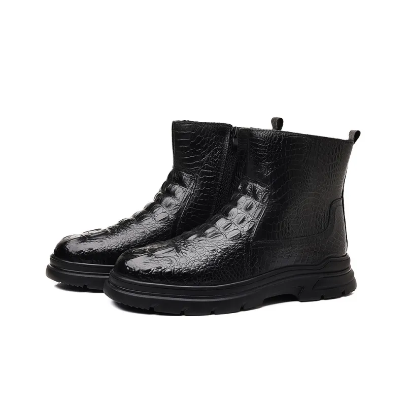 MODENGPAN Ankle Boots Men Black/Brown-1