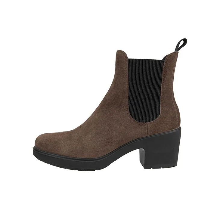 Ecco Knee-High Chelsea Boots 5.5cm Women's Coffee-0