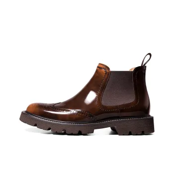 THOM WILLS Chelsea Boots Men Yellow Brown