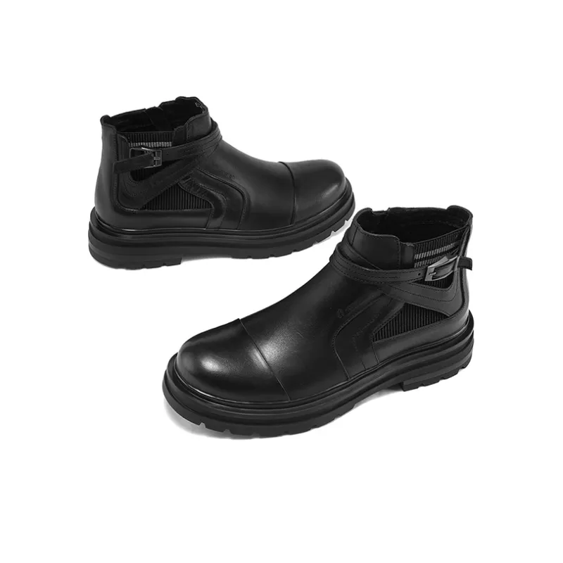 HANG TEN Ankle Boots Men Sub Sauce Black/Cambridge Brown/-4