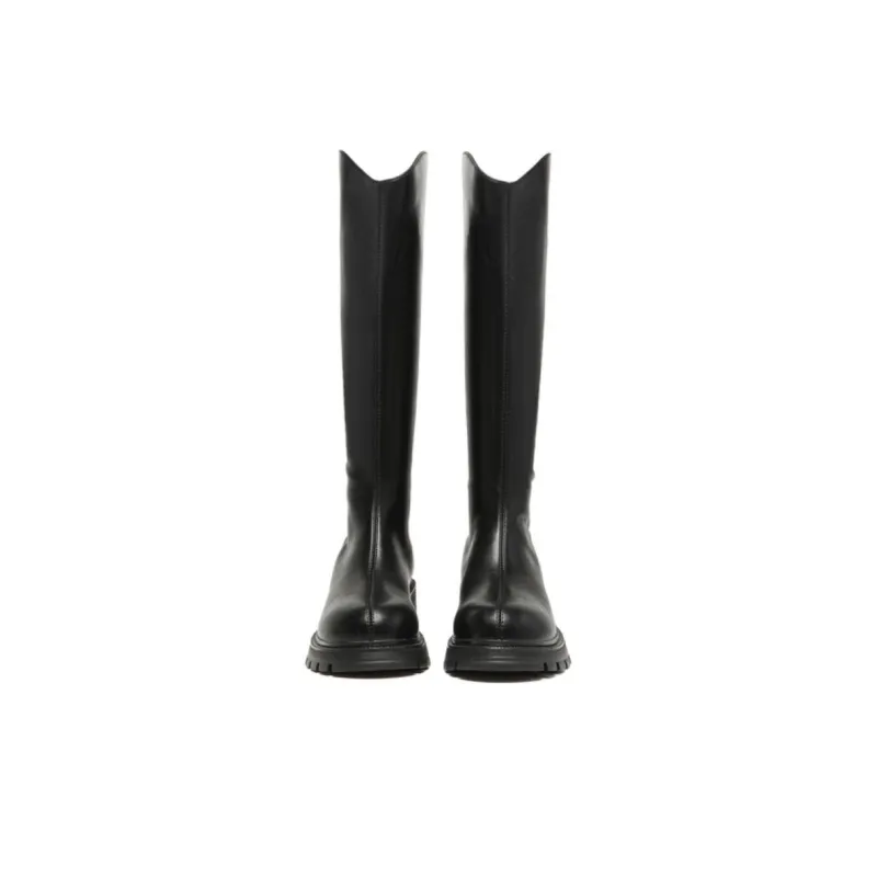 DUSTO Knee high Boots Women's Black/Beige/Coffee-4