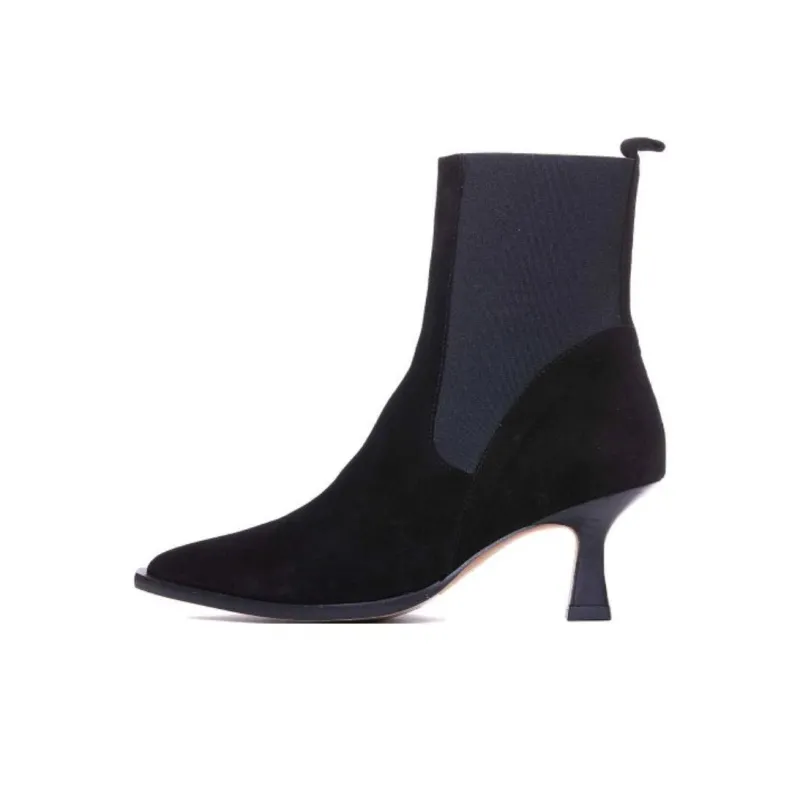 ANGEL ALARCON Short Chelsea Boots 6cm Women's Black-0