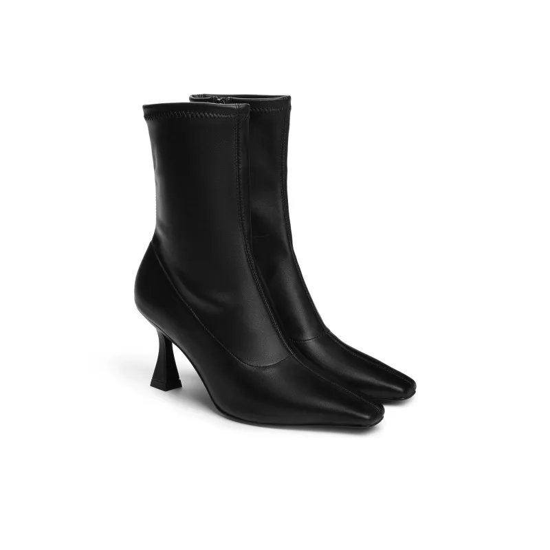 CHARLES&KEITH Small Ck Ankle Boots 7.9cm Women's Black-2