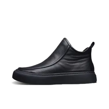 WEISHIBANGWEI Ankle Boots Medium Heel Men's Black