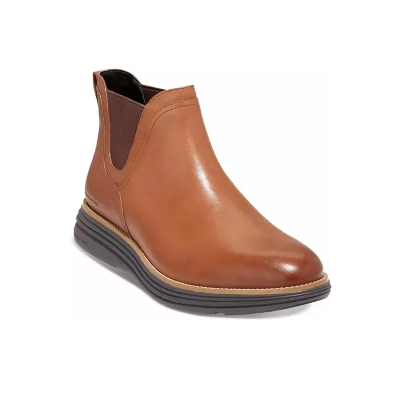 COLE HAAN Short Chelsea Boots Men's Brown-3