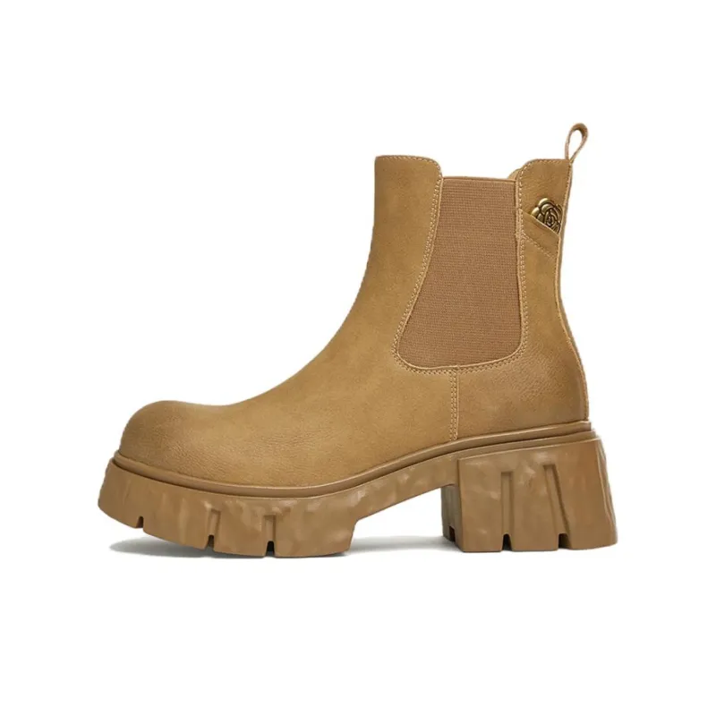 TATA Chelsea Boots Women's Dark Brown/Yellow Brown-3