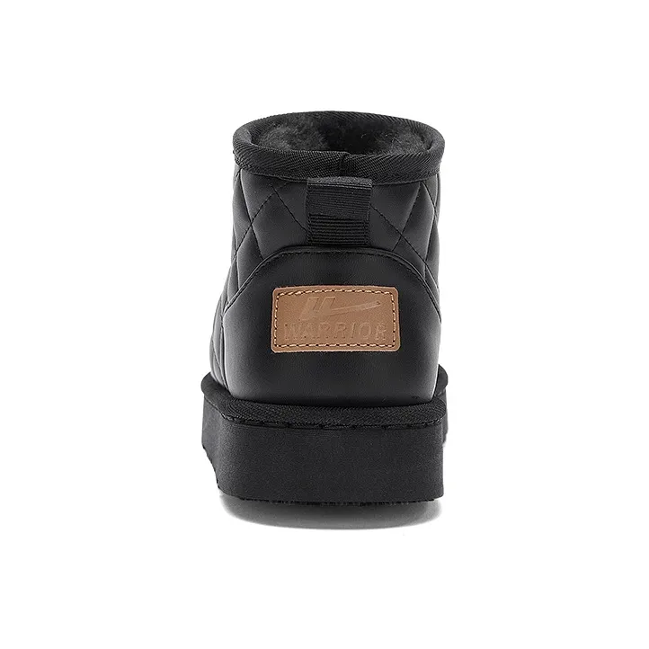 Warrior Short Mid Calf Snow Boots Women's Black-3