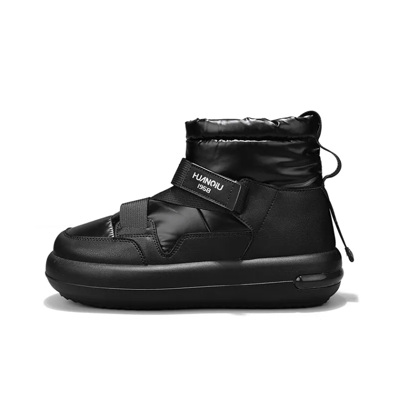 HUANQIU Short Snow Boots Men's Black-0
