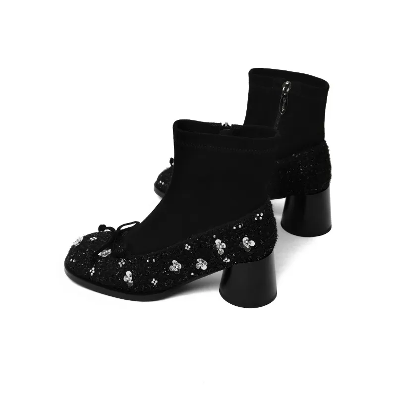 CAMEIDO Ankle Boots 6cm Women's Black-6
