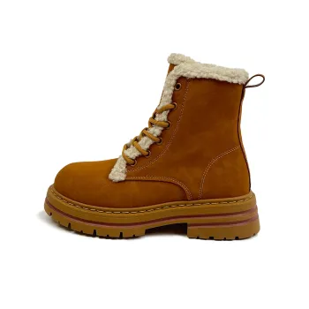 Warrior Winter Battle Boots Wear Resistant Height Increasing Slip Resistant Short Snow Boots Women's Brown