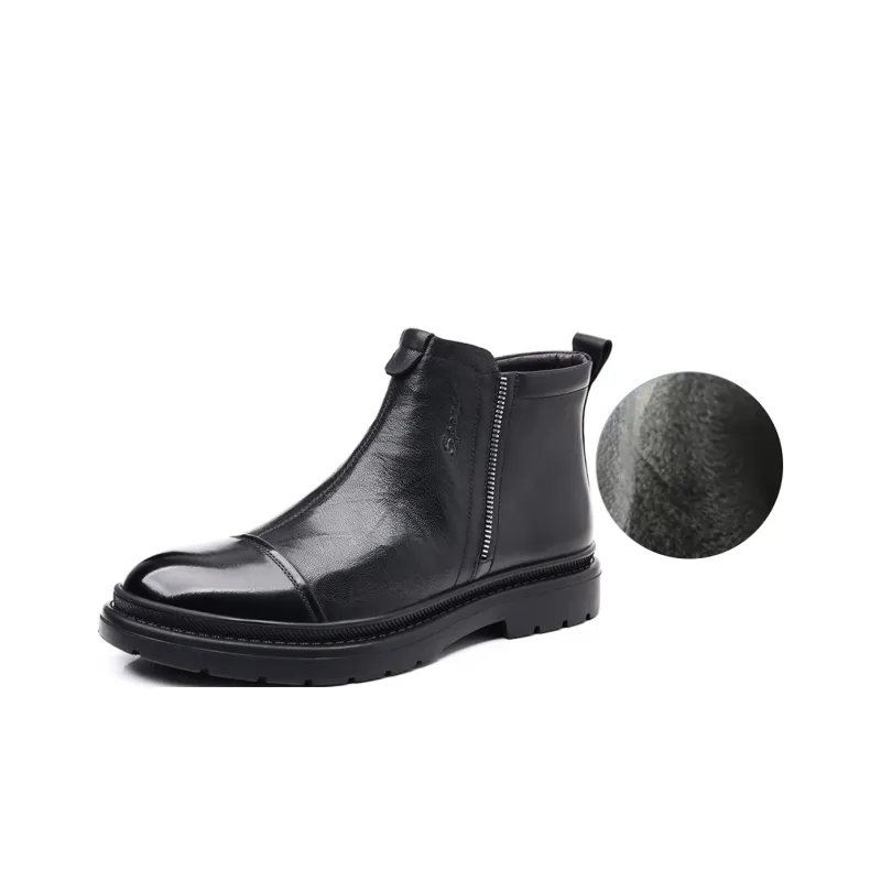 GZZ Ankle Boots Men Black/Brown-1