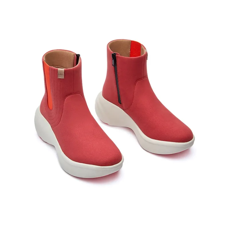 U.IN Painted Travel Shoes-Si Chuan 4 Artistic Collection Chelsea Boots Women's-12