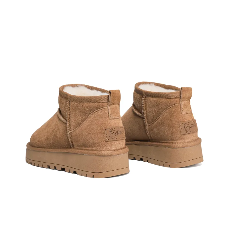 딩딩구스튜디오 Warm Wear-Resistant Height Increasing Slip-Resistant Short Snow Boots Women's Chestnut-3