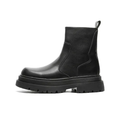 Chi Wolf Short Chelsea Boots Men's Black