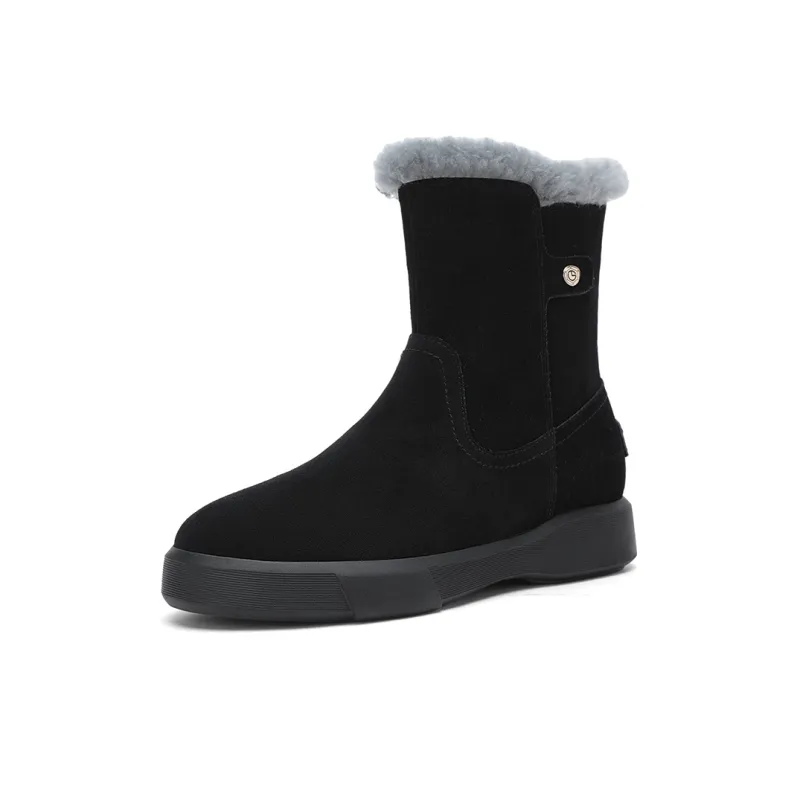 GOLDLION Thermal Short Snow Boots Women's Black-1