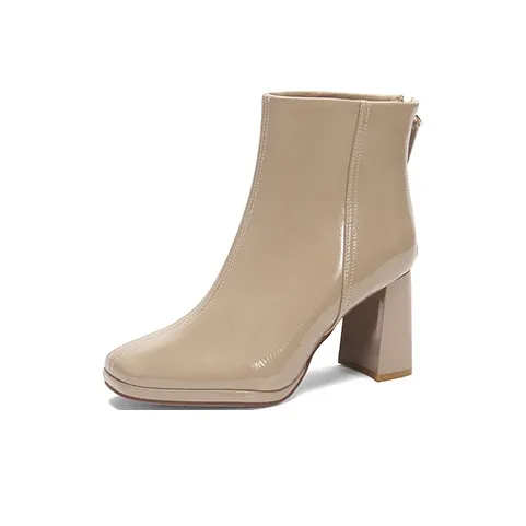 LESELE Ankle Boots Women's Black/Beige/Milk Tea