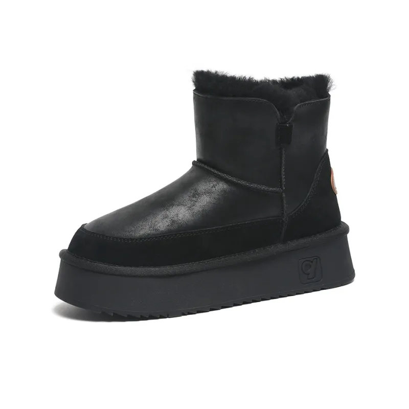 O.L Warm Wear-Resistant Height Increasing Slip-Resistant 12cm Snow Boots Women's-15
