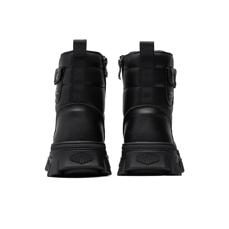 G.N.SHIJIA Warm Wear Resistant Height Increasing Crew Outdoor Boots Men's Black-3