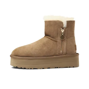 BOSSSUNWEN Snow Boots Women's Chestnut