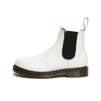 Dr.Martens 2976 Yellow Stitch Smooth Leather Chelsea Boots 'White'
