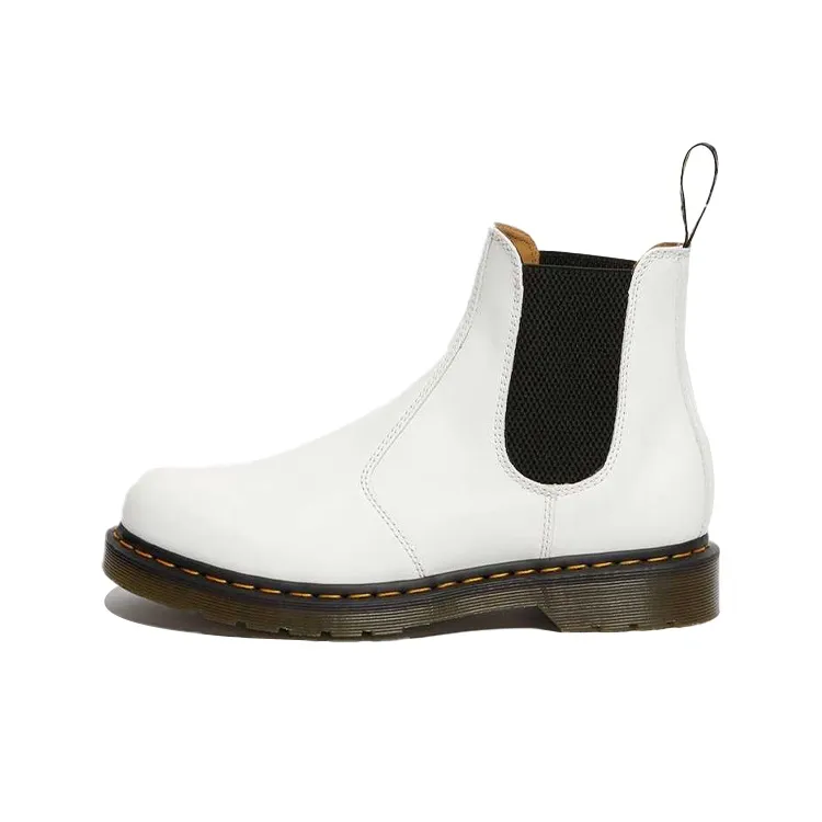 Dr.Martens 2976 Yellow Stitch Smooth Leather Chelsea Boots 'White'-0