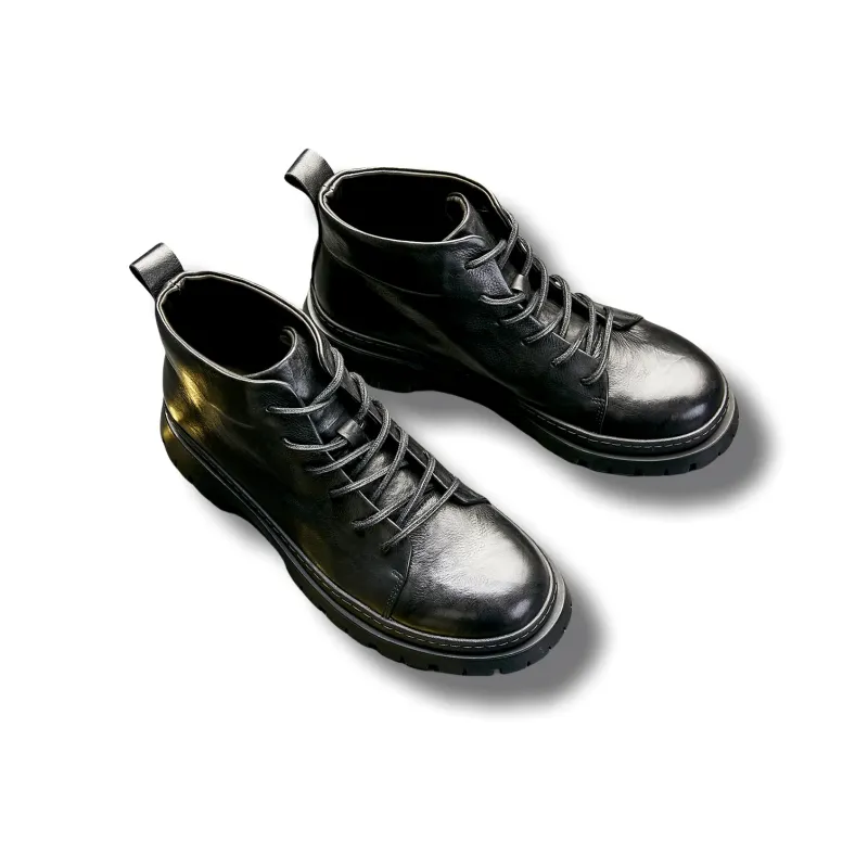 Brounvanm Ankle Boots 3.5CM Men's Black-4