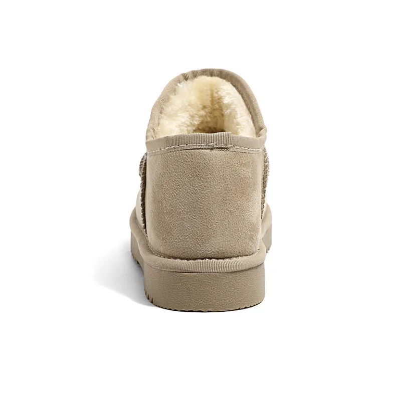 HUANQIU Warm Water-Resistant Wear-Resistant Height Increasing Slip-Resistant Short Snow Boots Women's-3
