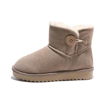 HUANQIU Warm And Wear Resistant Short Mid Calf Snow Boots Women's Brown