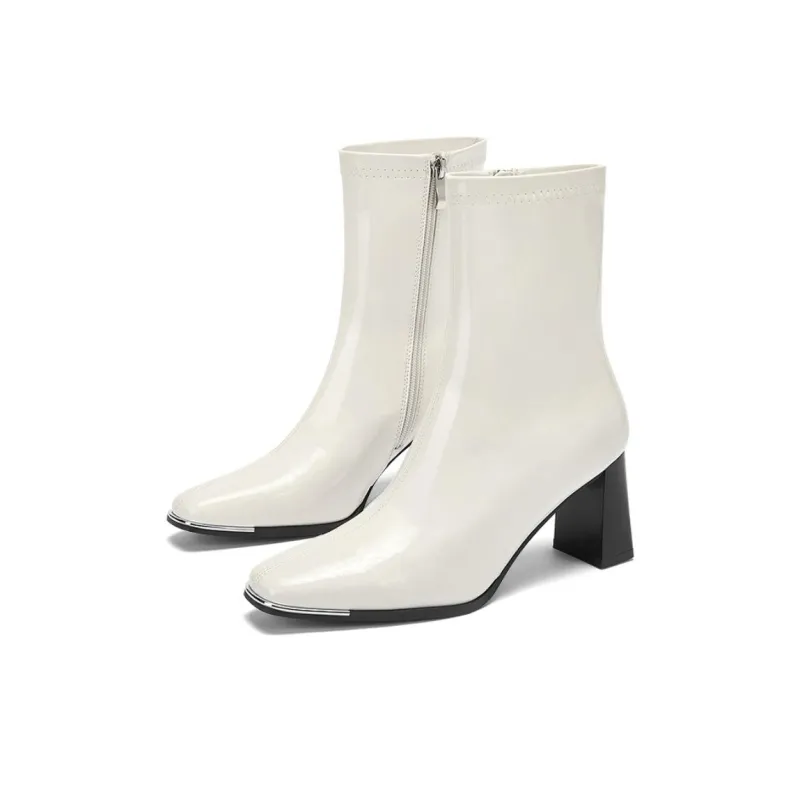 DAPHNE Ankle Boots Women's White/Black-3