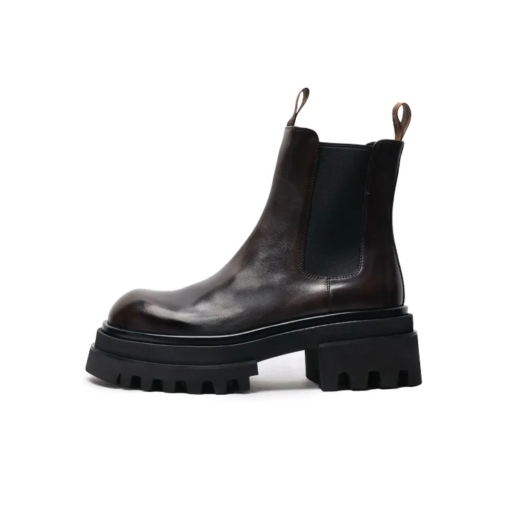 Viplander Crew Chelsea Boots 8CM Men's Coffee-0