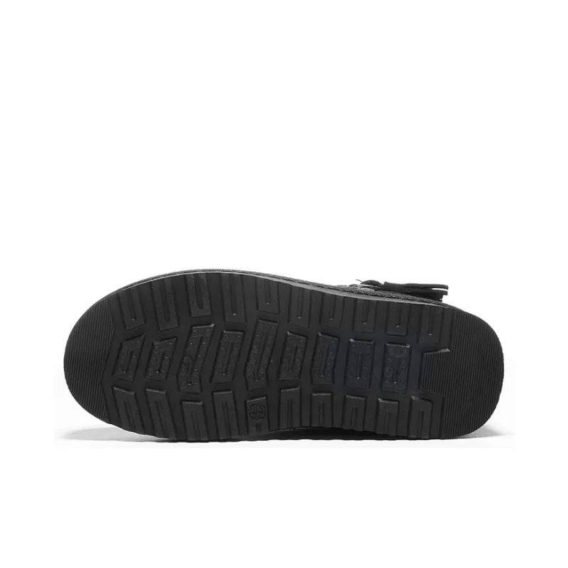 Warrior Warm Wear Resistant Cushioning Short Snow Boots Women's Black-4